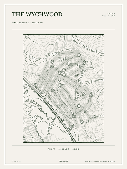 The Wychwood Golf Course Print | Topographic Map Wall Art