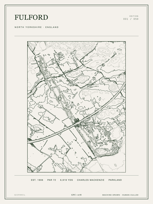 Fulford Golf Course Print | Topographic Map Wall Art