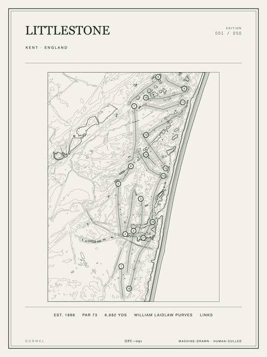 Littlestone Golf Course Print | Topographic Map Wall Art