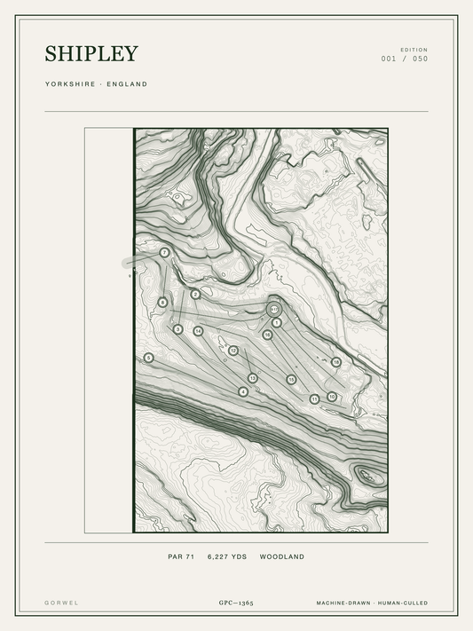 Shipley Golf Course Print | Topographic Map Wall Art