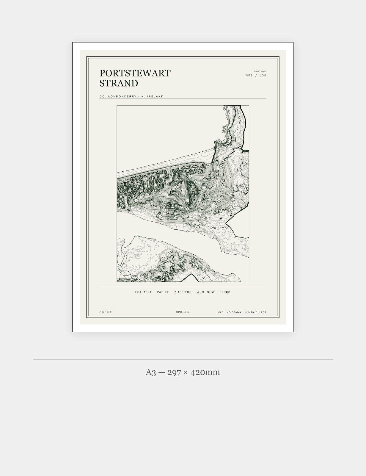 Portstewart Strand Golf Course Print | Topographic Map Wall Art