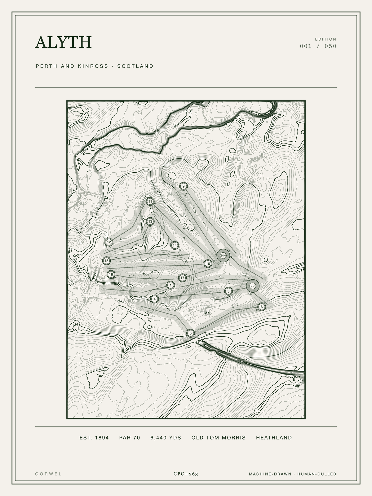 Alyth Golf Course Print | Topographic Map Wall Art