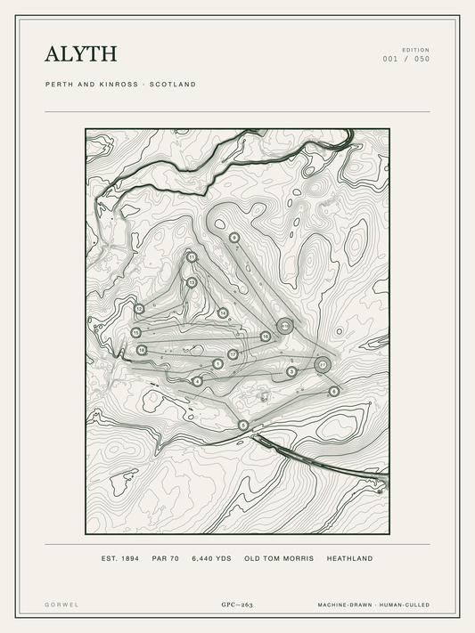 Alyth Golf Course Print | Topographic Map Wall Art