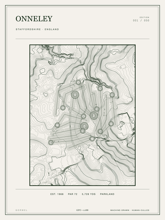 Onneley Golf Course Print | Topographic Map Wall Art