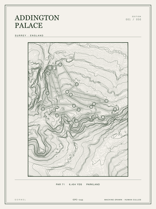Addington Palace Golf Course Print | Topographic Map Wall Art