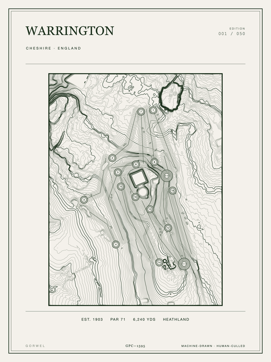 Warrington Golf Course Print | Topographic Map Wall Art