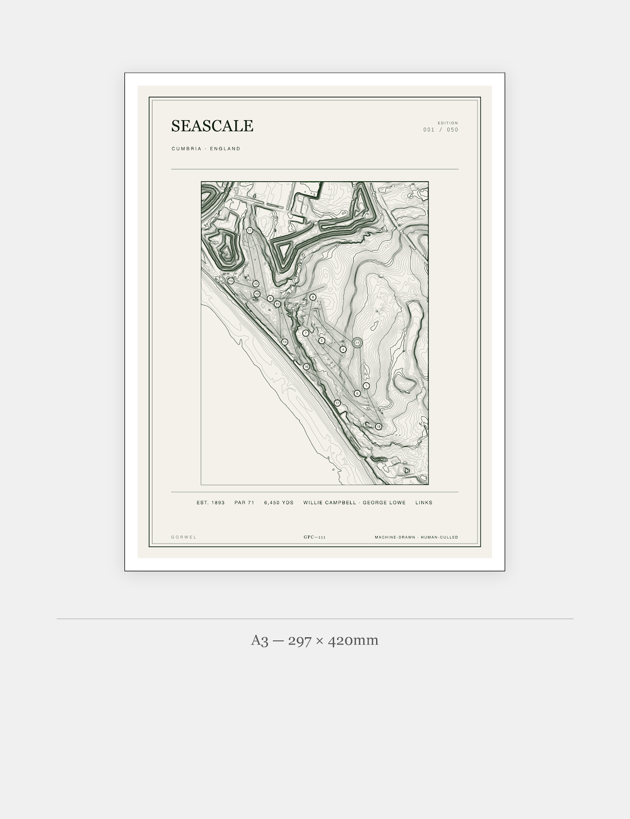 Seascale Golf Course Print | Topographic Map Wall Art