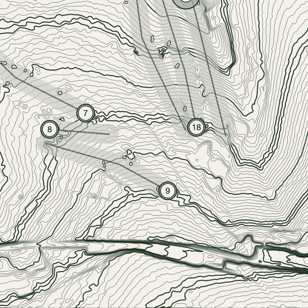 Cuddington Golf Course Print | Topographic Map Wall Art