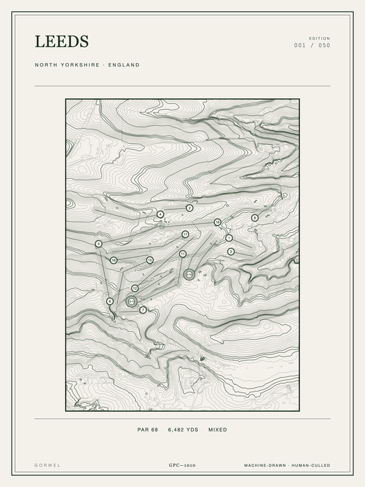 Leeds Golf Course Print | Topographic Map Wall Art