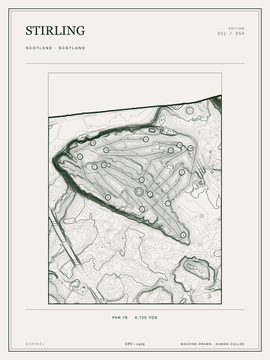 Stirling Golf Course Print | Topographic Map Wall Art