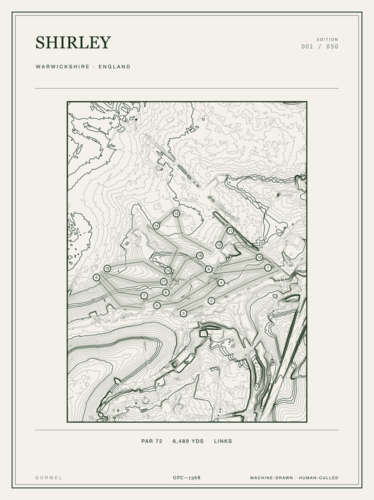 Shirley Golf Course Print | Topographic Map Wall Art