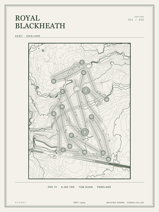 Royal Blackheath Golf Course Print | Topographic Map Wall Art
