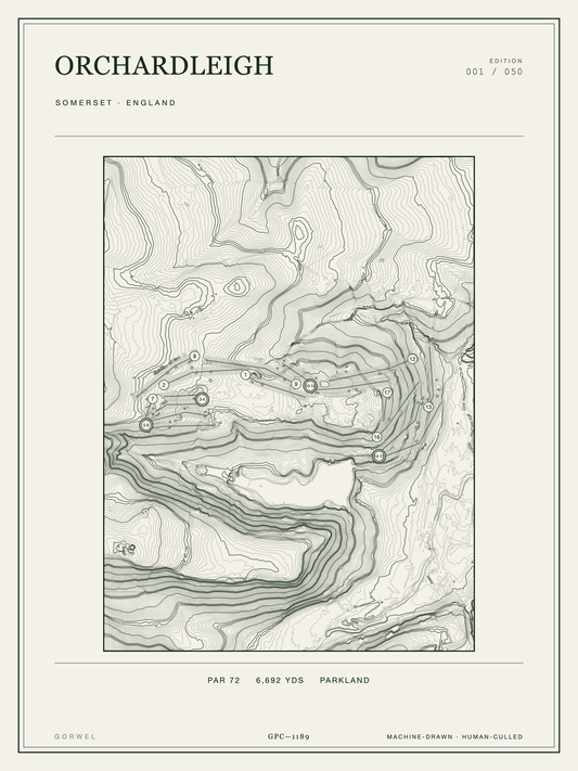 Orchardleigh Golf Course Print | Topographic Map Wall Art