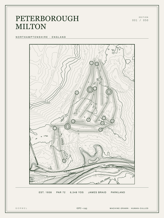 Peterborough Milton Golf Course Print | Topographic Map Wall Art