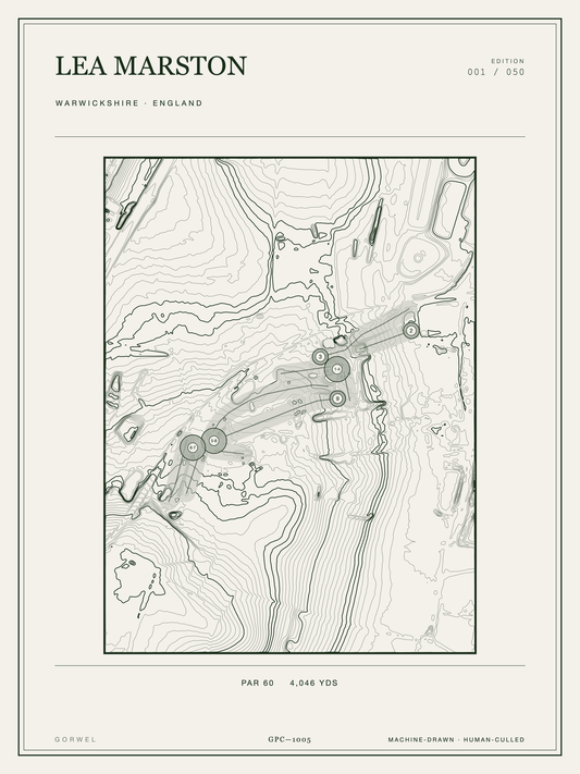 Lea Marston Golf Course Print | Topographic Map Wall Art