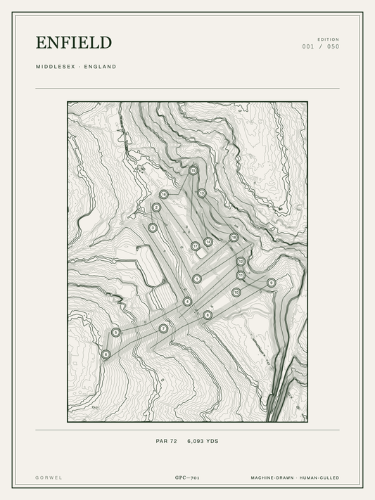 Enfield Golf Course Print | Topographic Map Wall Art