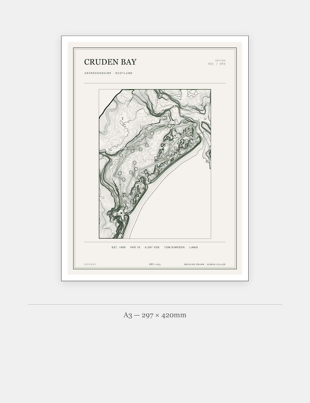 Cruden Bay Golf Course Print | Topographic Map Wall Art