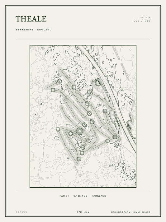 Theale Golf Course Print | Topographic Map Wall Art