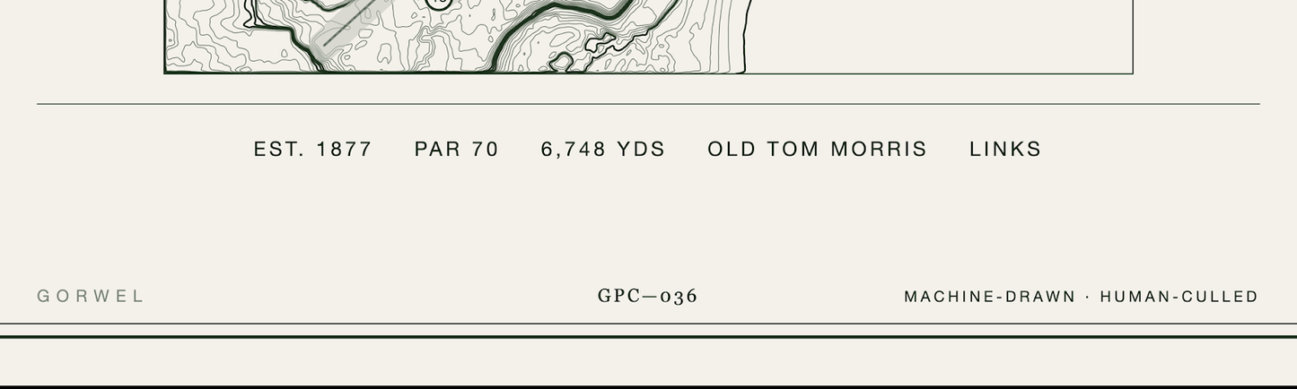 Royal Dornoch Championship Golf Course Print | Topographic Map Wall Art