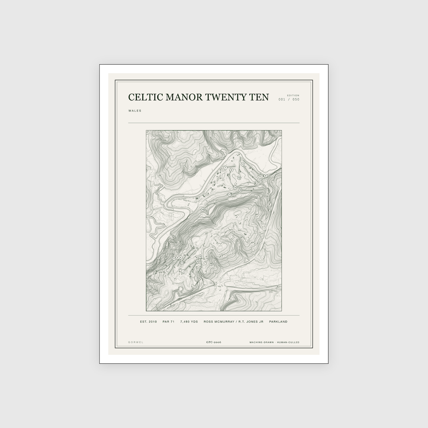 Celtic Manor Twenty Ten Golf Course Print | Topographic Map Wall Art
