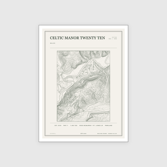 Celtic Manor Twenty Ten Golf Course Print | Topographic Map Wall Art