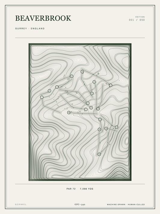 Beaverbrook Golf Course Print | Topographic Map Wall Art