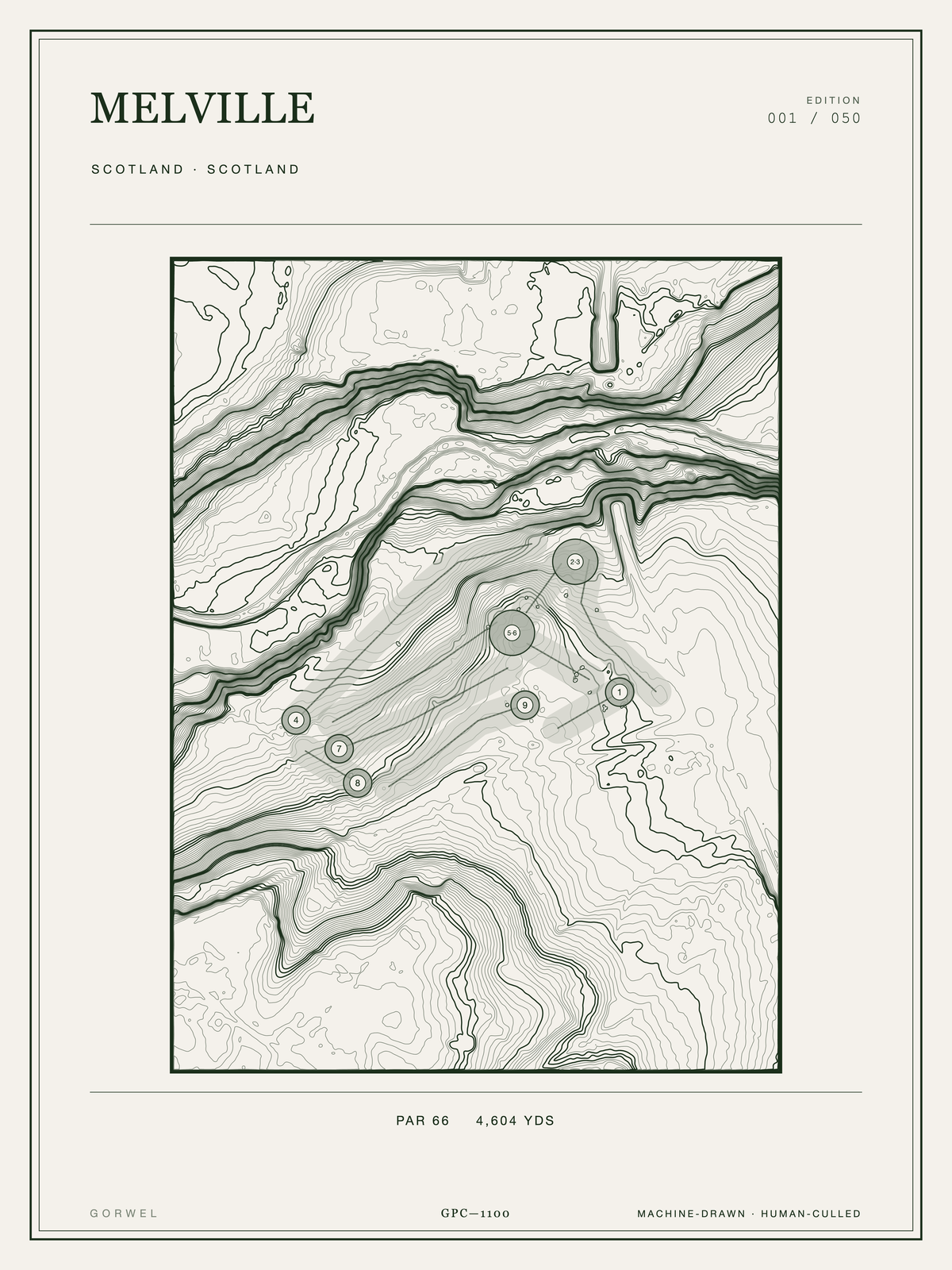 Melville Golf Course Print | Topographic Map Wall Art