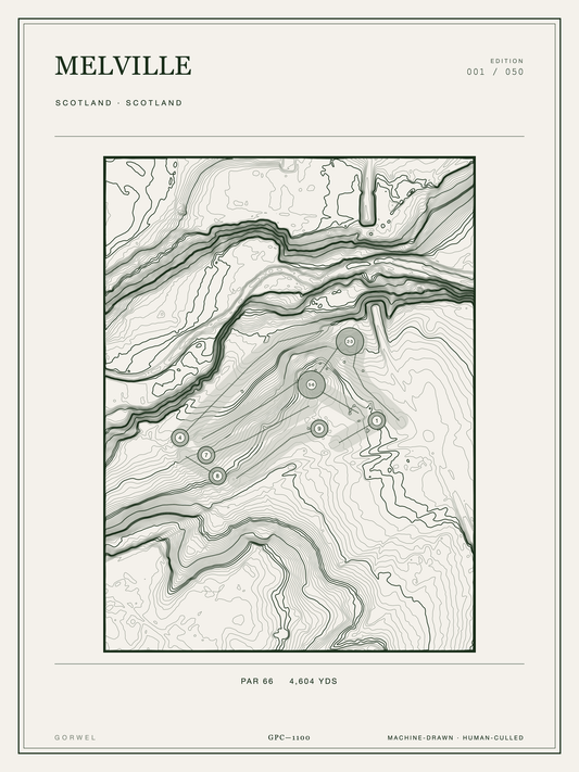 Melville Golf Course Print | Topographic Map Wall Art