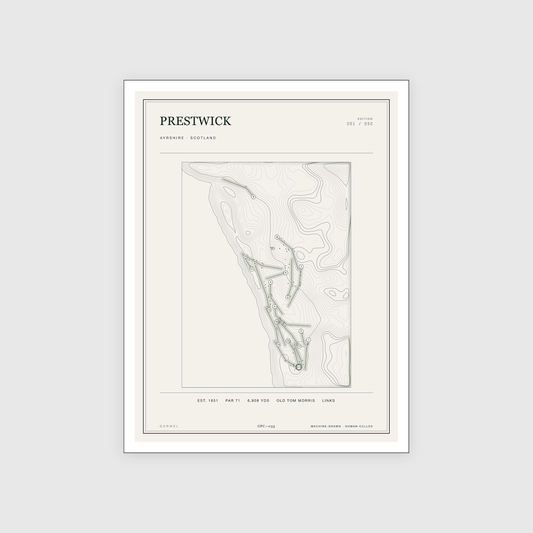 Prestwick Golf Course Print | Topographic Map Wall Art