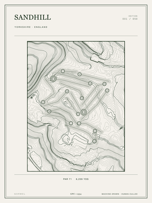 Sandhill Golf Course Print | Topographic Map Wall Art
