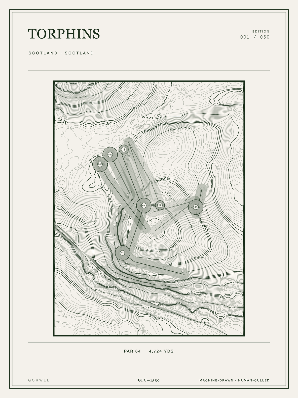 Torphins Golf Course Print | Topographic Map Wall Art