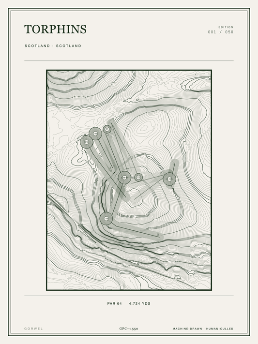 Torphins Golf Course Print | Topographic Map Wall Art