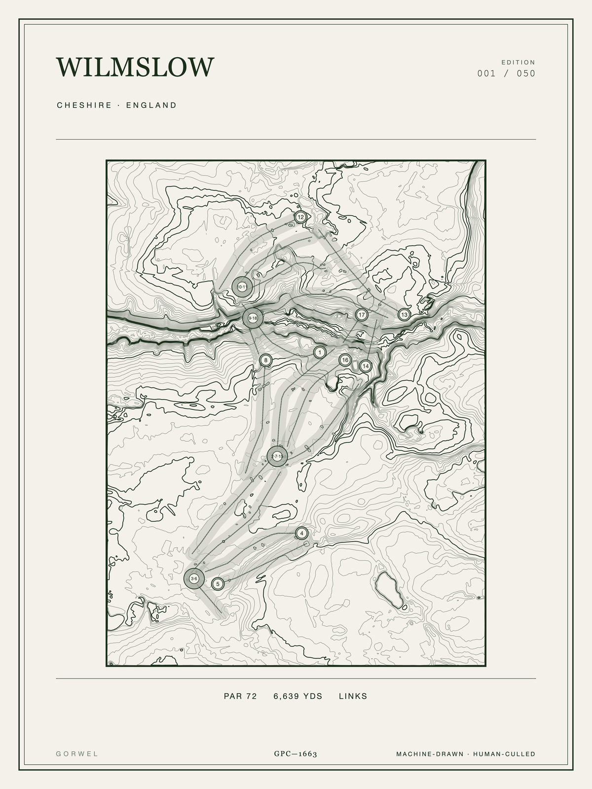 Wilmslow Golf Course Print | Topographic Map Wall Art