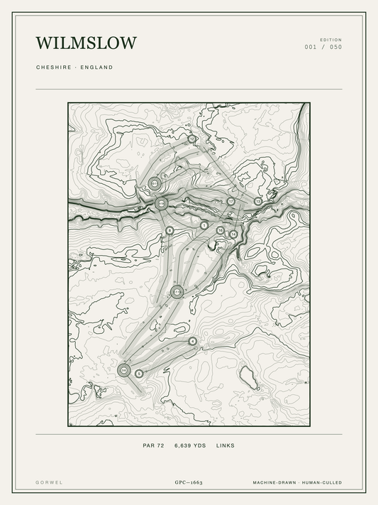 Wilmslow Golf Course Print | Topographic Map Wall Art