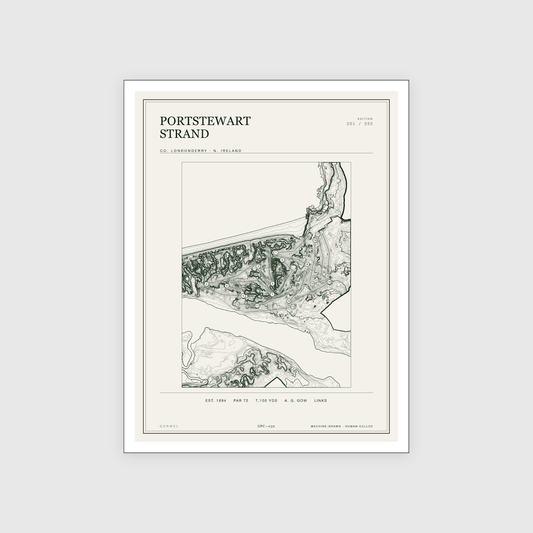 Portstewart Strand Golf Course Print | Topographic Map Wall Art