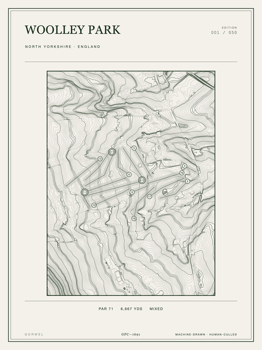 Woolley Park Golf Course Print | Topographic Map Wall Art