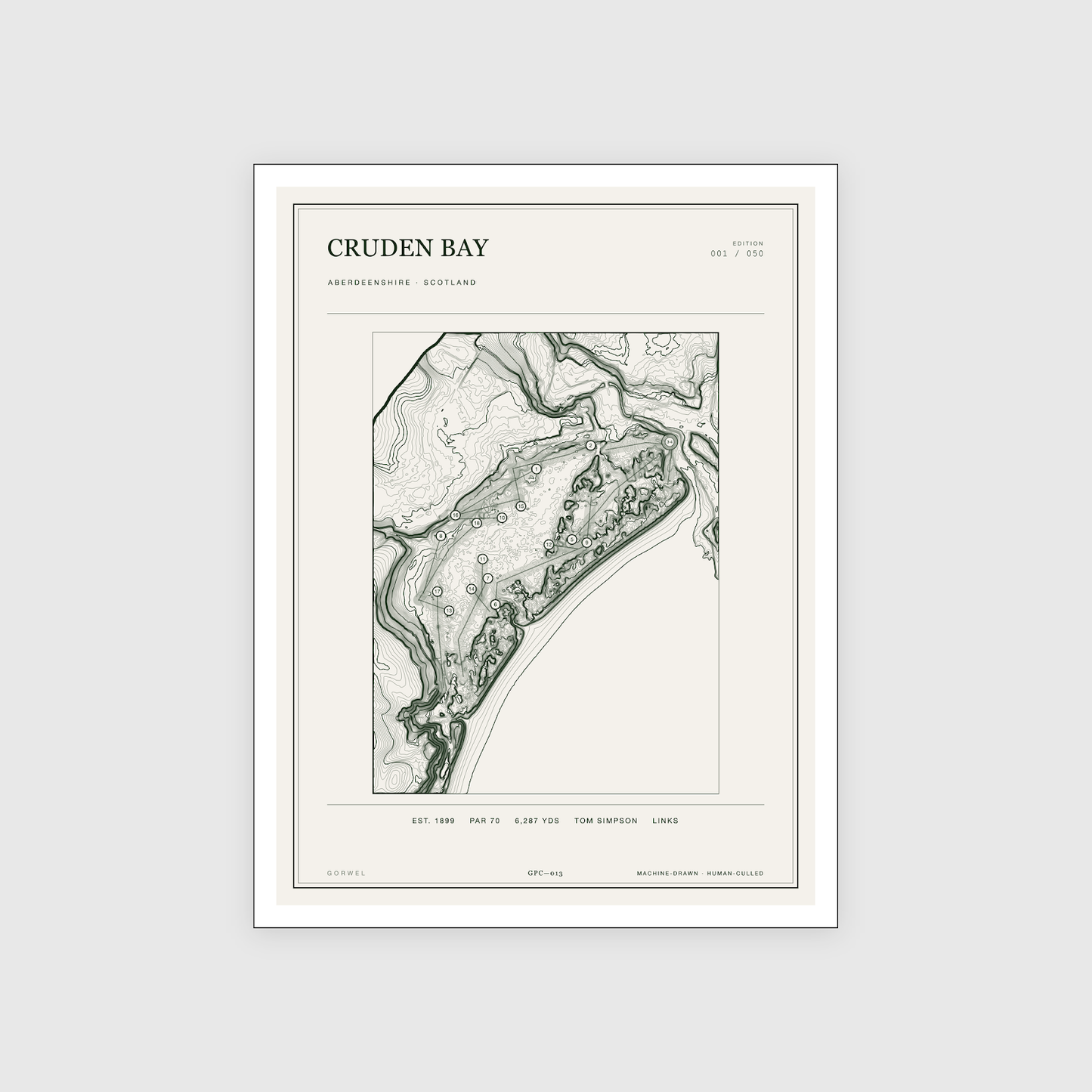 Cruden Bay Golf Course Print | Topographic Map Wall Art
