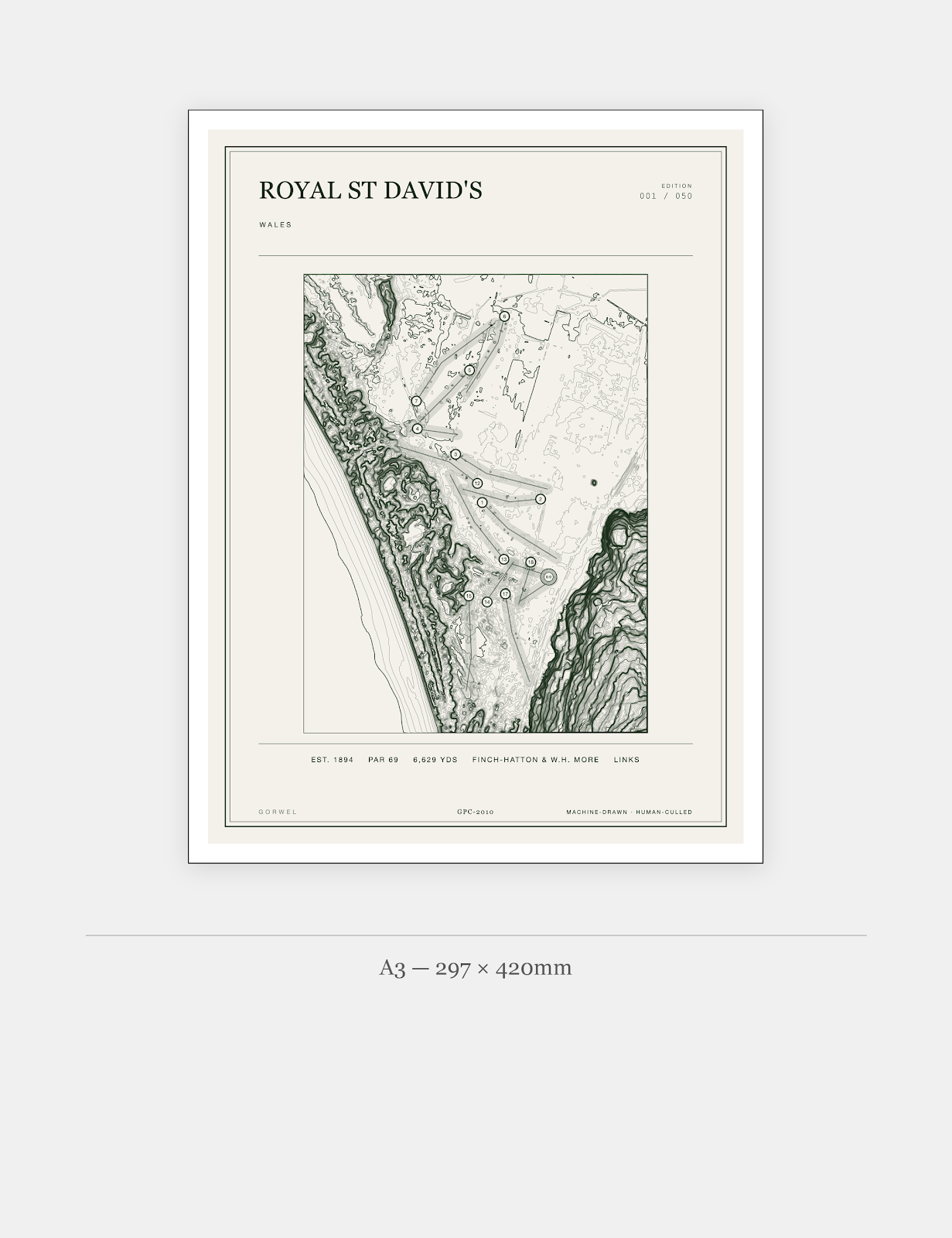 Royal St David'S Golf Course Print | Topographic Map Wall Art