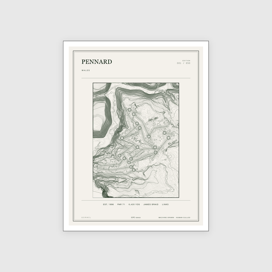 Pennard Golf Course Print | Topographic Map Wall Art
