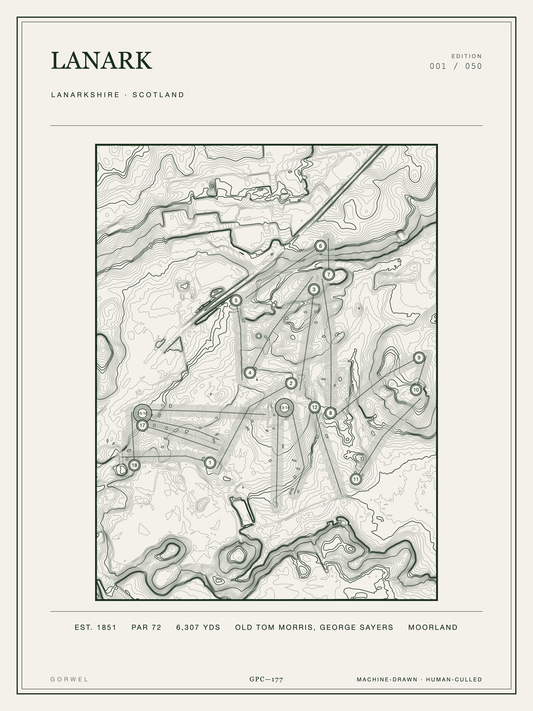 Lanark Golf Course Print | Topographic Map Wall Art