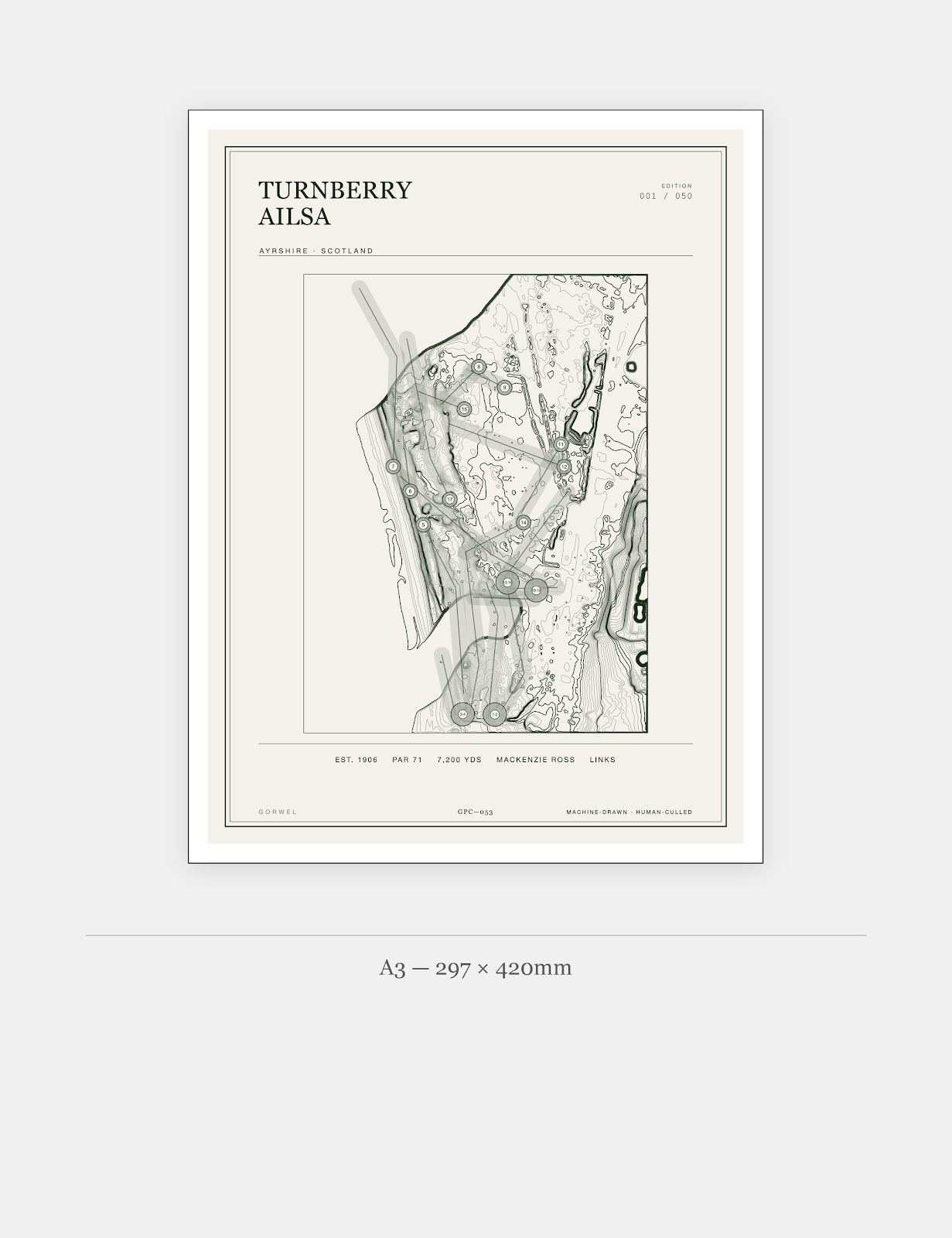Turnberry Ailsa Golf Course Print | Topographic Map Wall Art