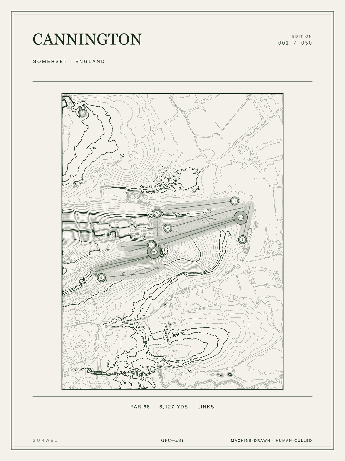 Cannington Golf Course Print | Topographic Map Wall Art