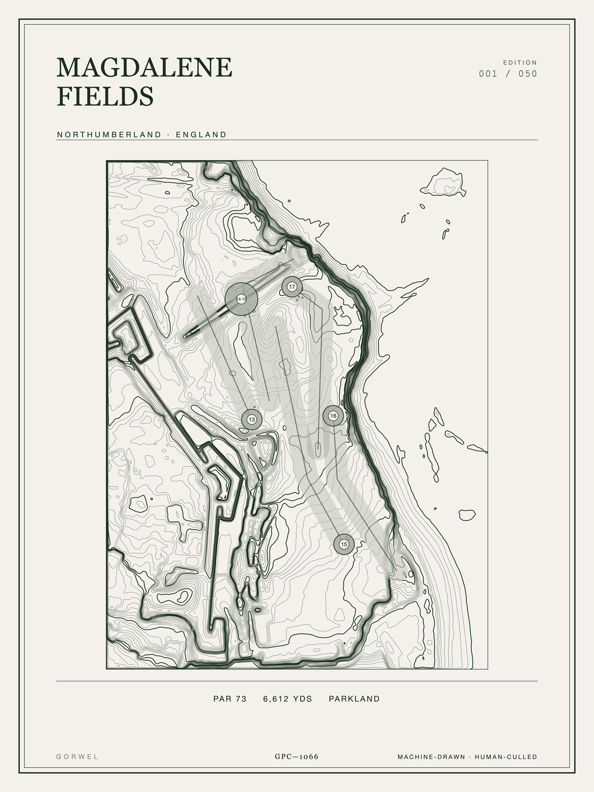 Magdalene Fields Golf Course Print | Topographic Map Wall Art
