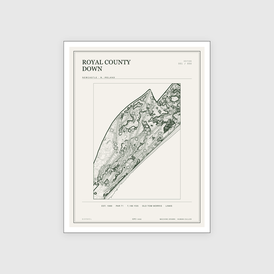 Royal County Down Golf Course Print | Topographic Map Wall Art