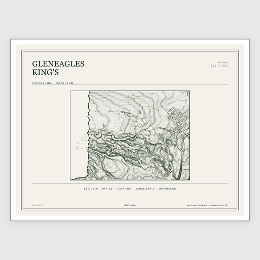 Gleneagles King'S Golf Course Print | Topographic Map Wall Art