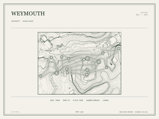 Weymouth Golf Course Print | Topographic Map Wall Art