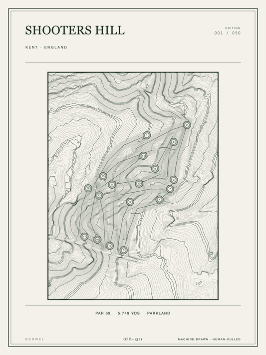 Shooters Hill Golf Course Print | Topographic Map Wall Art