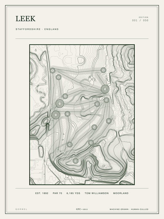 Leek Golf Course Print | Topographic Map Wall Art