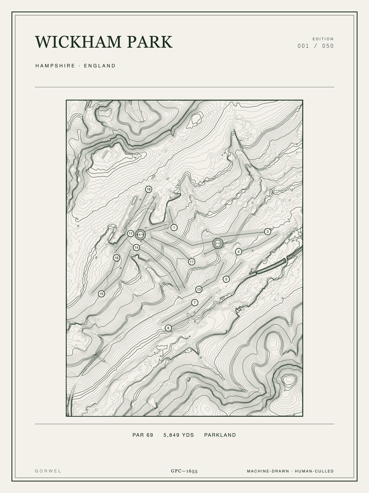Wickham Park Golf Course Print | Topographic Map Wall Art