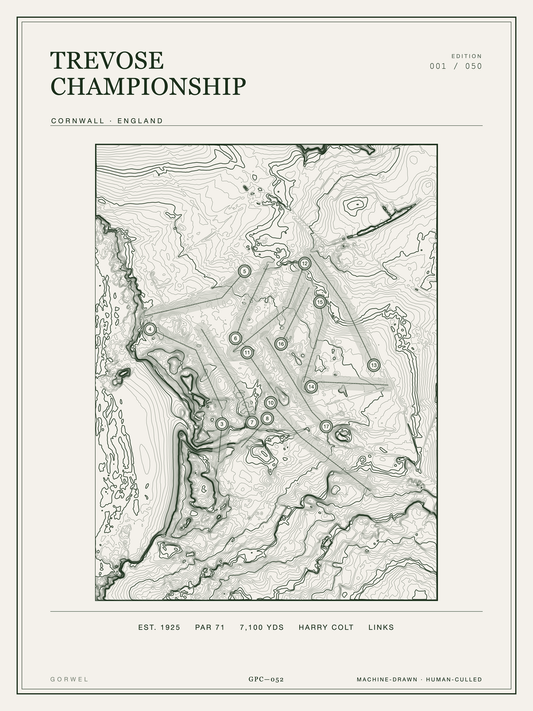 Trevose Championship Golf Course Print | Topographic Map Wall Art